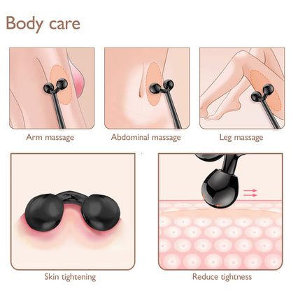 Tekson Faical Roller Massager, 3D Metal Face Massage Tool for Reduce Puffiness, Remove Eye Wrinkles, Face Lift, Increase Firmness, Anti-Aging, Skin Tightening (Zinc Alloy)