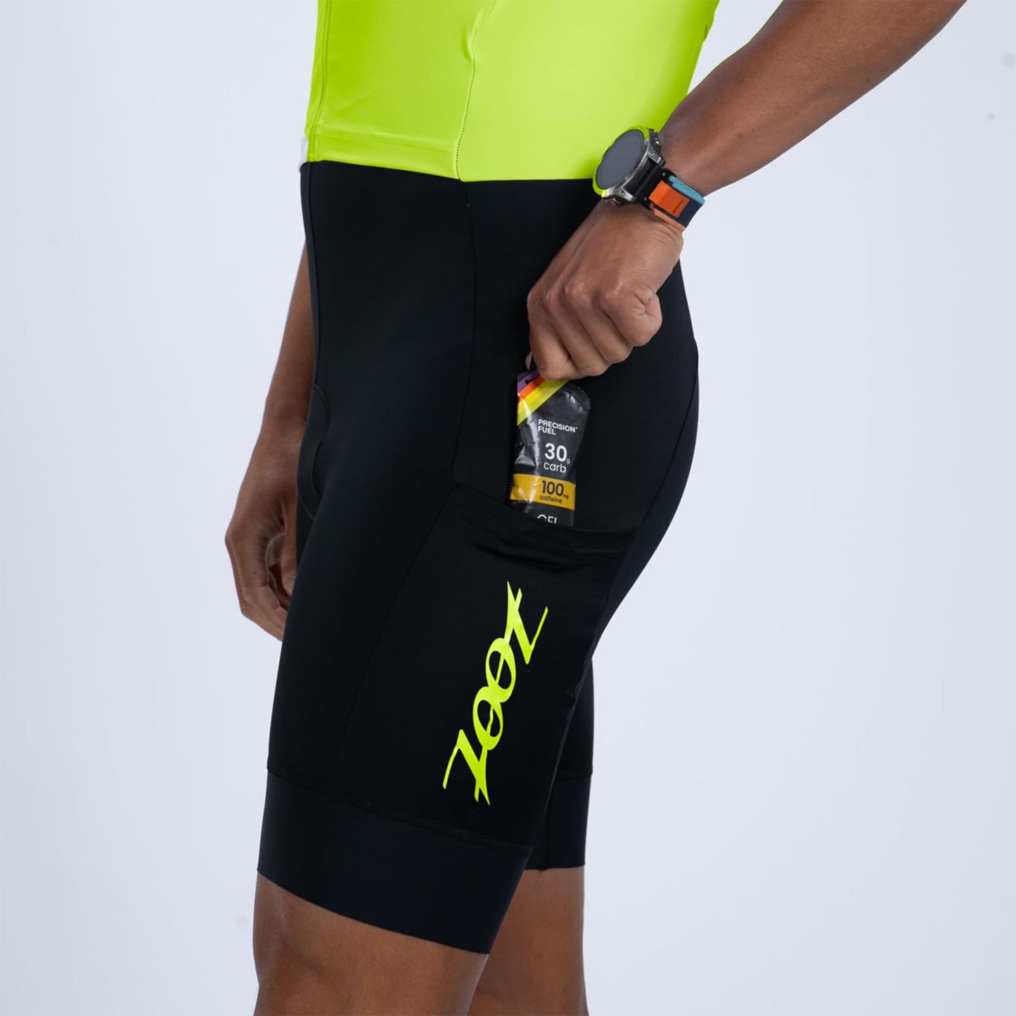 Zoot Men’s Core Tri Aero FZ Racesuit, Short Sleeve Moisture-Wicking Triathlon Suit, Plush Chamois & Storage for Race Day - Hyper Yellow - 2X-Large
