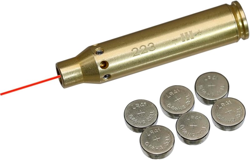5.56mm Bore Sight Laser - Red Dot Cartridge Sighter with 2 Battery Sets | Precision Alignment Tool