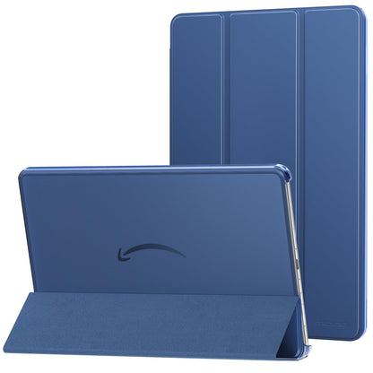 MoKo Case Fits Amazon Fire Max 11 Tablet (13th Generation, 2023 Release) 11" - Slim PU Leather Trifold Stand Cover for Kindle Fire 11 Tablet Frosted Hard Back Shell with Auto Wake/Sleep, Dark Blue