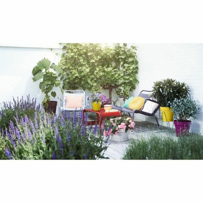 elho Loft Urban Round 25 - Large Plant Pot Outdoor - 100% Recycled Plastic - Ø 24.5 x H 22.0 cm - Yellow/Ochre