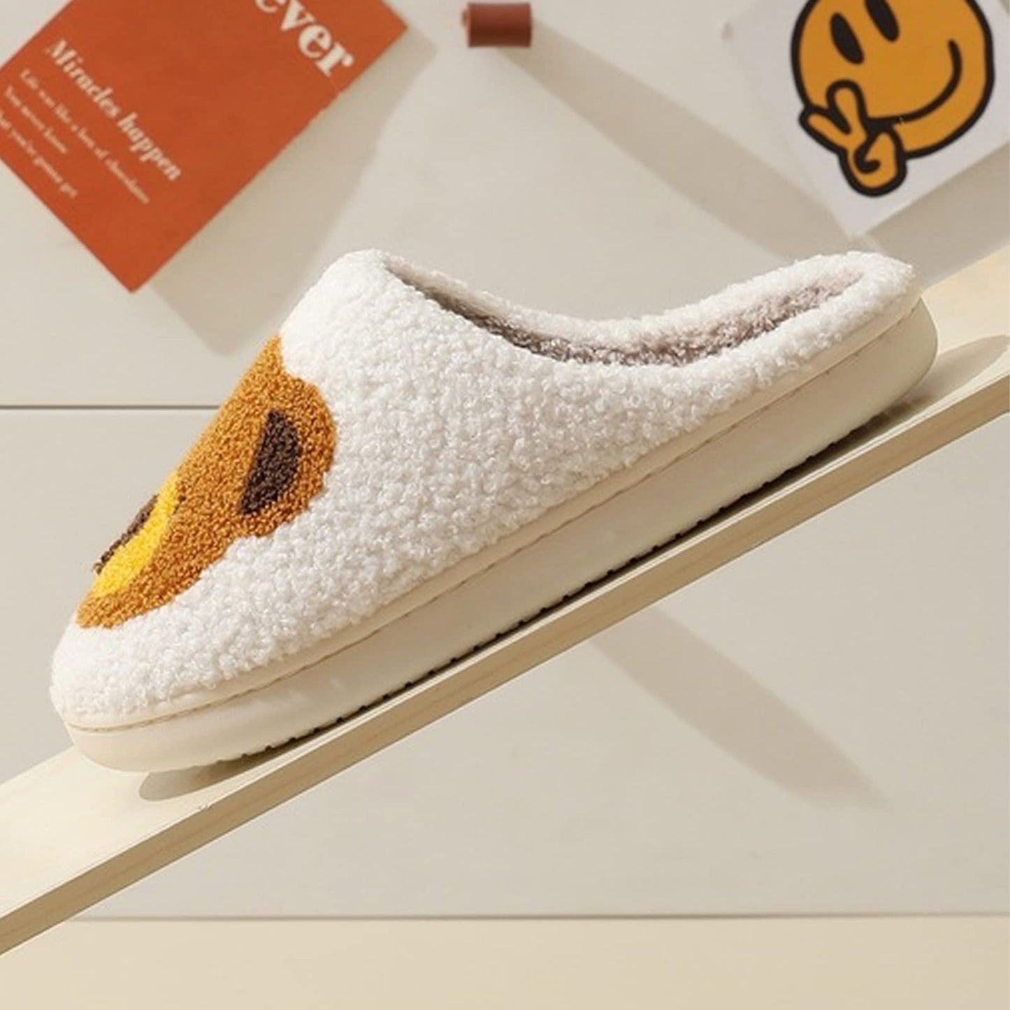 Bear Slippers for Women White Teddy Bear Slipper Indoor and Outdoor fluffy Cartoon Indoor Warm Fleece Shoe Winter Soft Cozy Home Non-Slip Soft Plush Slip-on Wool Lined Shoes