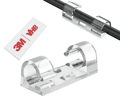 40Pcs Strong Adhesive Cable Clips with 50 Strips,Wire Clips,Cord Organizer Cable Management Finisher Wire clamp Wire Holder Cable Organizer Wire Hider for Cords Max.1/4"