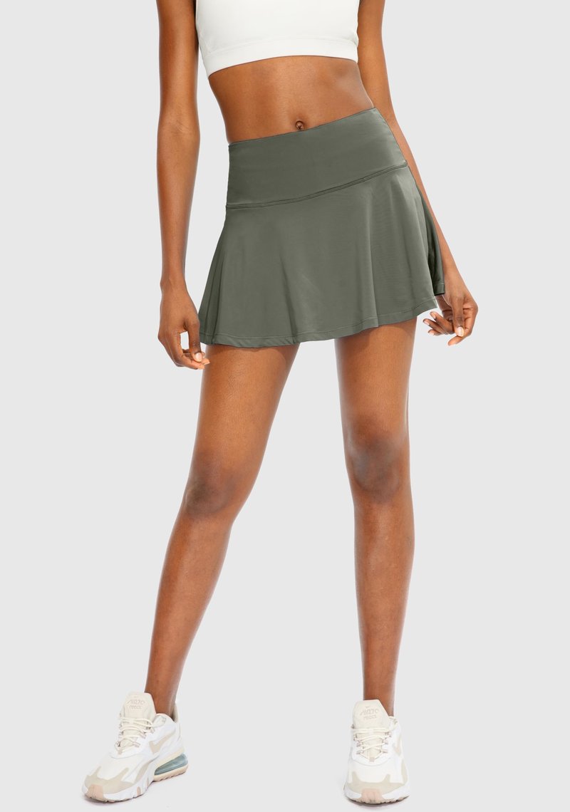 SANTINY Pleated Tennis Skirt for Women with 4 Pockets Women's High Waisted Athletic Golf Skorts Skirts for Running Casual (Grey Sage_XXL)