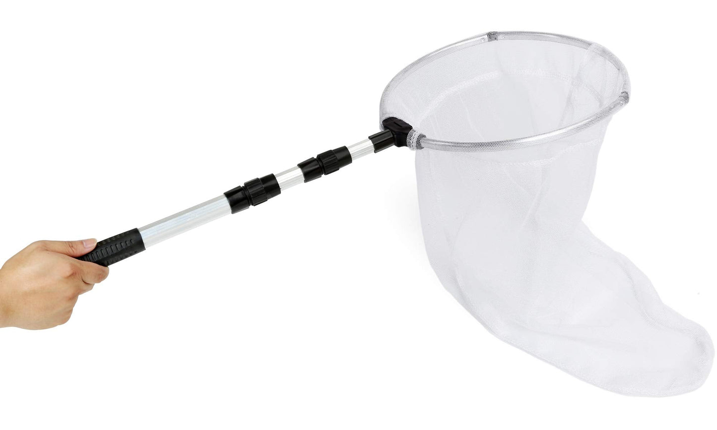Insect and Butterfly Net with 12" Ring, 24" Net Depth, Handle Extends to 36 Inches