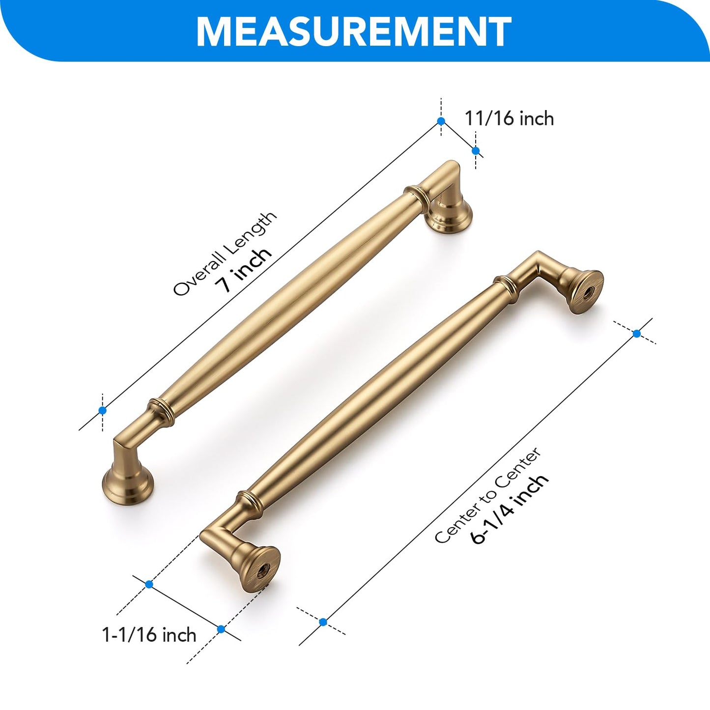 HOME EDIT 10 Pack 6-1/4 Inch Champagne Bronze Cabinet Handles Solid Zinc Alloy Pulls for Kitchen, Dresser, Closet & Bathroom Cabinets Hardware