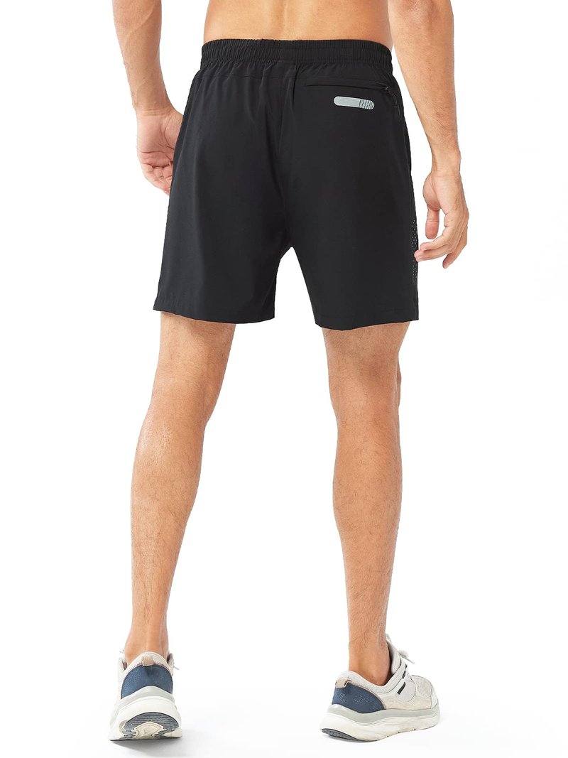 NORTHYARD Men's Athletic Running Shorts Gym Workout 7"/9"/5" Quick Dry Lightweight Sports Basketball Tennis 3 Zipper Pockets Black-5inch XL