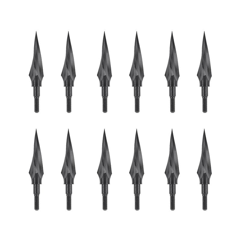 12 Pack Hunting Broadheads 100/120/125/150 Grain Traditional Archery Arrow Tips for Compound Recurve Bow Crossbow Shooting Black