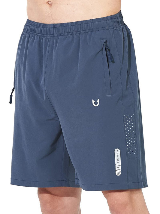 NORTHYARD Men's Athletic Running Shorts Gym Workout 7"/9"/5" Quick Dry Lightweight Sports Basketball Tennis 3 Zipper Pockets FEDERALBLUE L