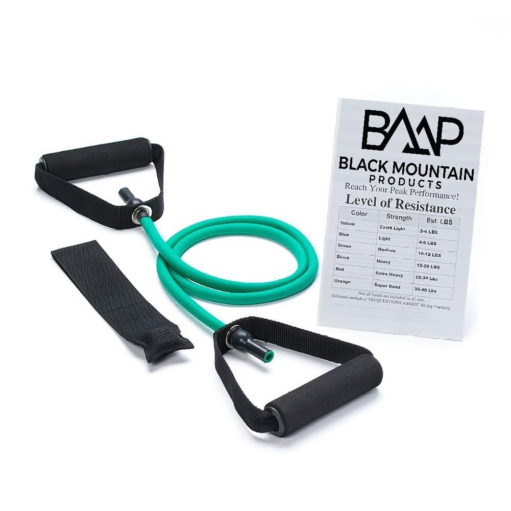 Black Mountain Products Single Resistance Band - Door Anchor and Starter Guide Included