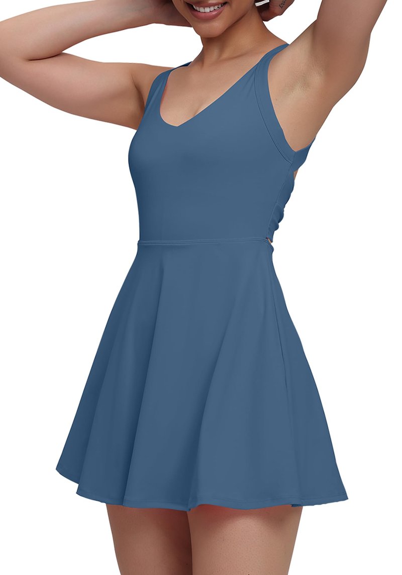 EUISVI Womens Tennis Workout Dress with Shorts Romper Golf Athletic Dresses for Women