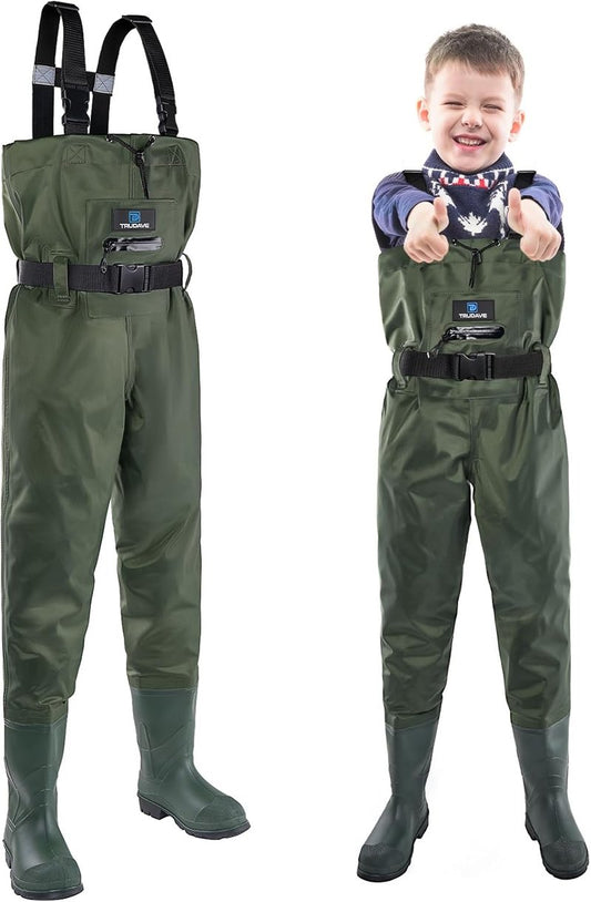 Trudave Chest Waders for Kids - Waterproof & Lightweight Youth Fishing Gear | Perfect for Hunting