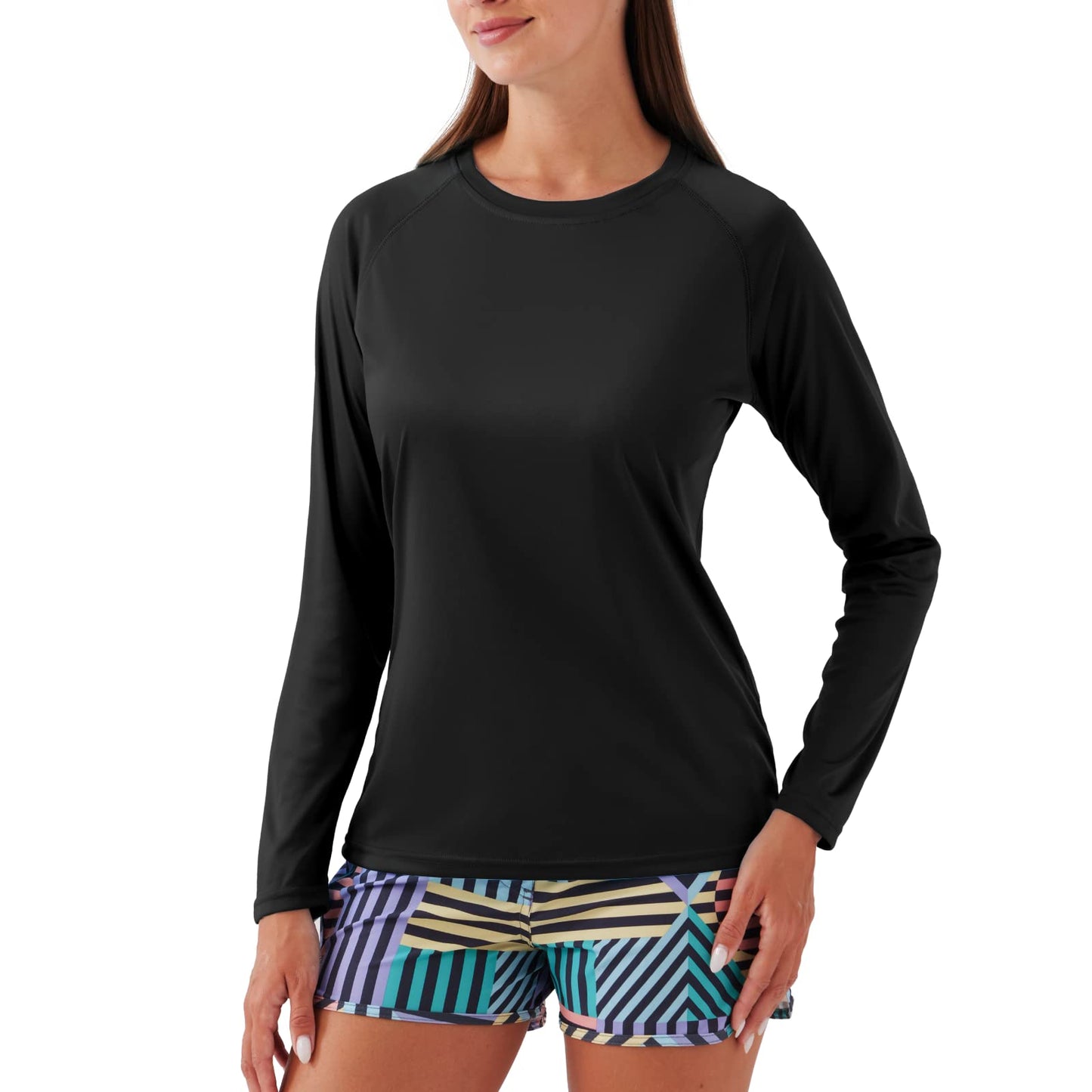 NAVISKIN Women's UPF 50+ Sun Protection Long Sleeve Shirts Rash Guard Shirts Quick Dry Lightweight Hiking Shirts