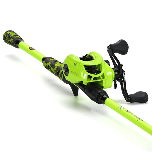 Sougayilang Baitcaster Combo, IM7 Graphite 2Pc Blank Rods,M/MH Power,EVA Handle & Stainless Steel Guides，7.1:1 Gear Ratio, 18LB Drag for Bass, Walleye, Pike