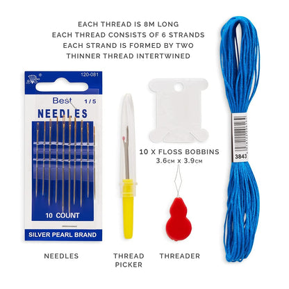 Avenfair Embroidery Threads 50 Skeins per Pack, Multi Color Embroidery Floss, Cross Stitch Threads, Friendship Bracelet Thread, with Free Needles, Floss Bobbins (50 Colors)