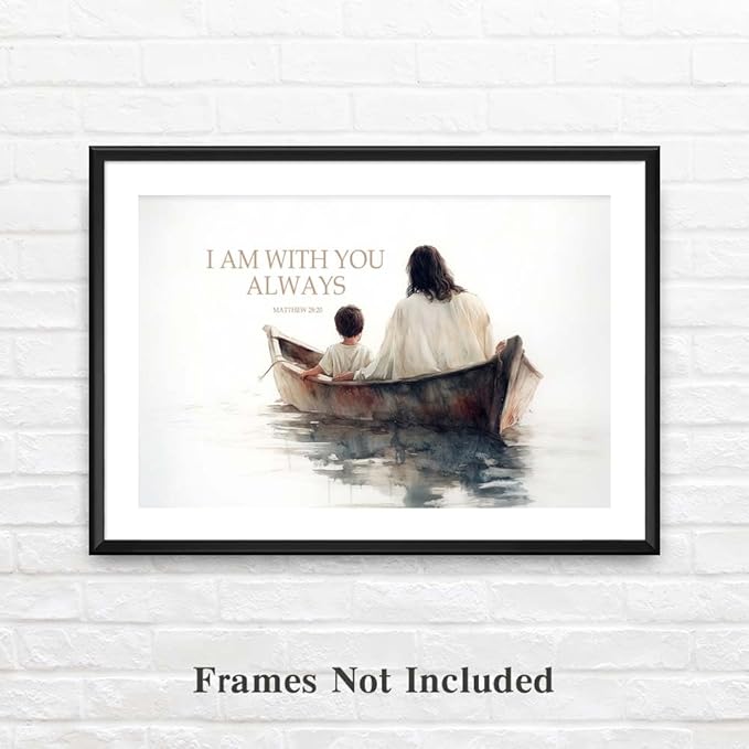 Yesad Jesus Wall Art Décor, Christian Wall Art, Jesus and Boy Canvas Wall Art Pictures Inspirational Wall Décor Motivational Poster Home Décor for Living Room Farmhouse (Unframed,36”x24”, Bible)