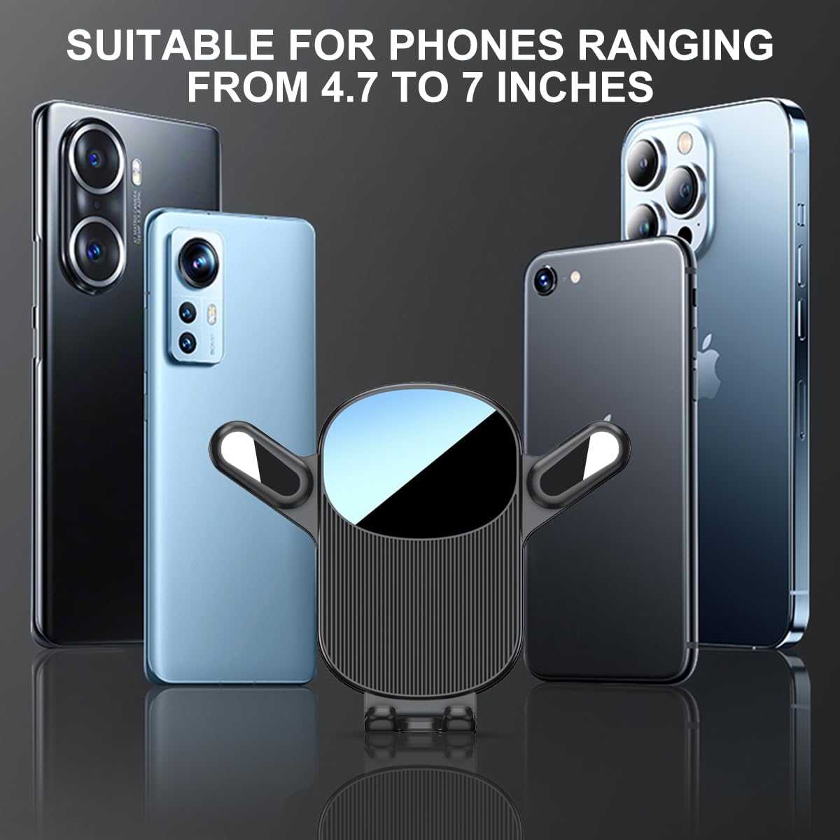 Car Phone Holder Mount, Super Stable Air Vent Cell Phone Car Mount, 360° Rotation,One Button Release for iPhone, Samsung, Google, and All Other Smartphones,Q7,Black