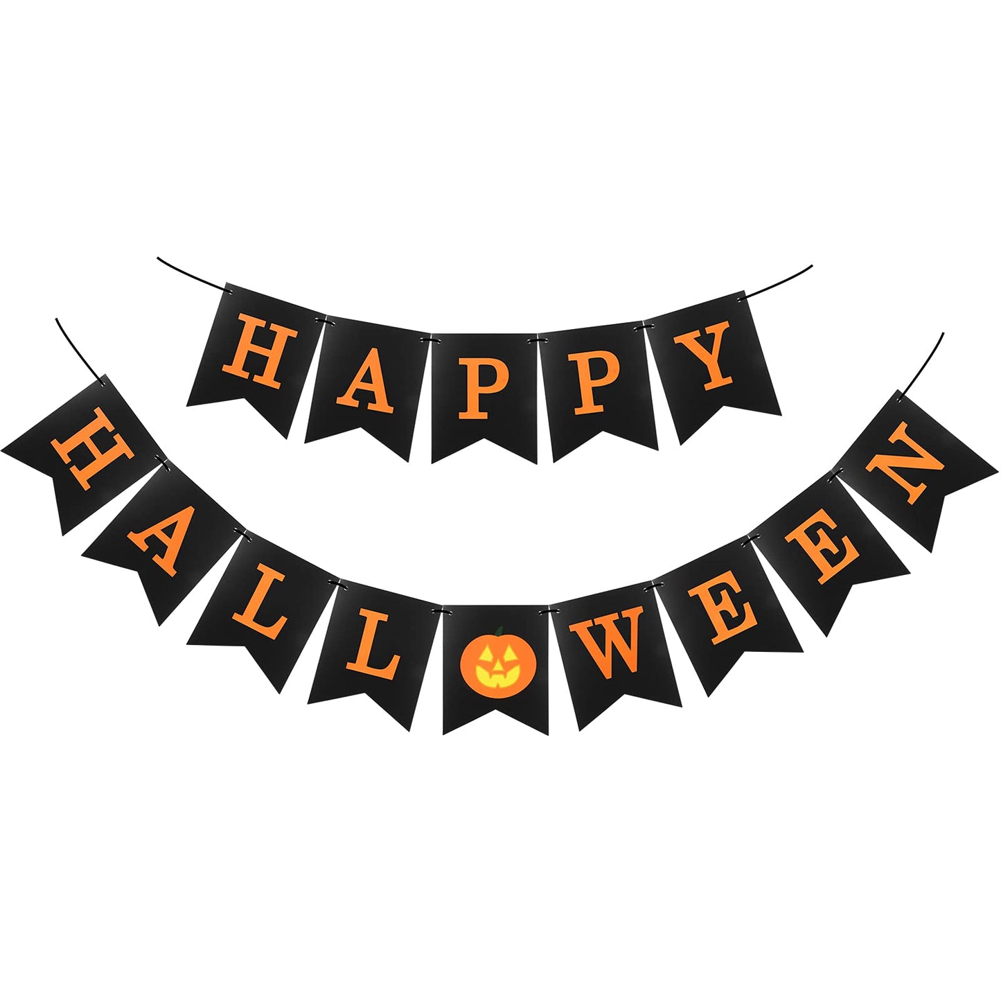 MiniRed Halloween Banner, Happy Bunting Banner with Pumpkin Sign, Halloween Party Decorations Supplies