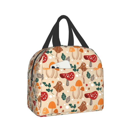 Insulated Lunch Bag Reusable Lunch Box for Women Men, Cooler Lunch Boxes Waterproof Lunch Bags Office Picnic Work, Cute Mushroom Gift