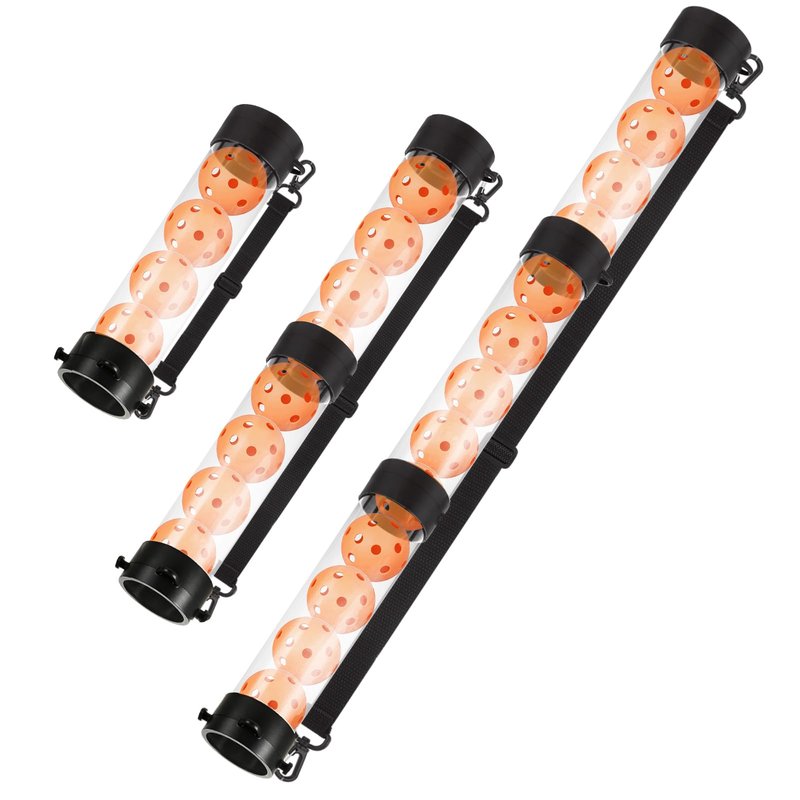 LOLYSIC Pickleball Ball Retriever 17 Ball Pickleball Tube Ball Pickup Tennis Ball Tube with Shoulder Strap, Easy Pickup Portable Pickleballs Balls Holder