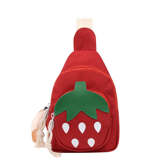 Hiflyer Small Sling Backpack, Rabbit Strawberry Design, Mini Backpack for Girls, Adjustable Shoulder Strap, Zipper Closure, 8x5x2 Inches, 0.2 liters