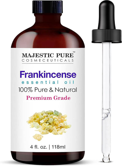 Majestic Pure Lavender Essential Oil with Glass Dropper - Huge 4 Fl Oz - 100% Pure and Natural Lavender Oil - Premium Grade Essential Oils for Diffuser, Aromatherapy, Soap and Candle Making
