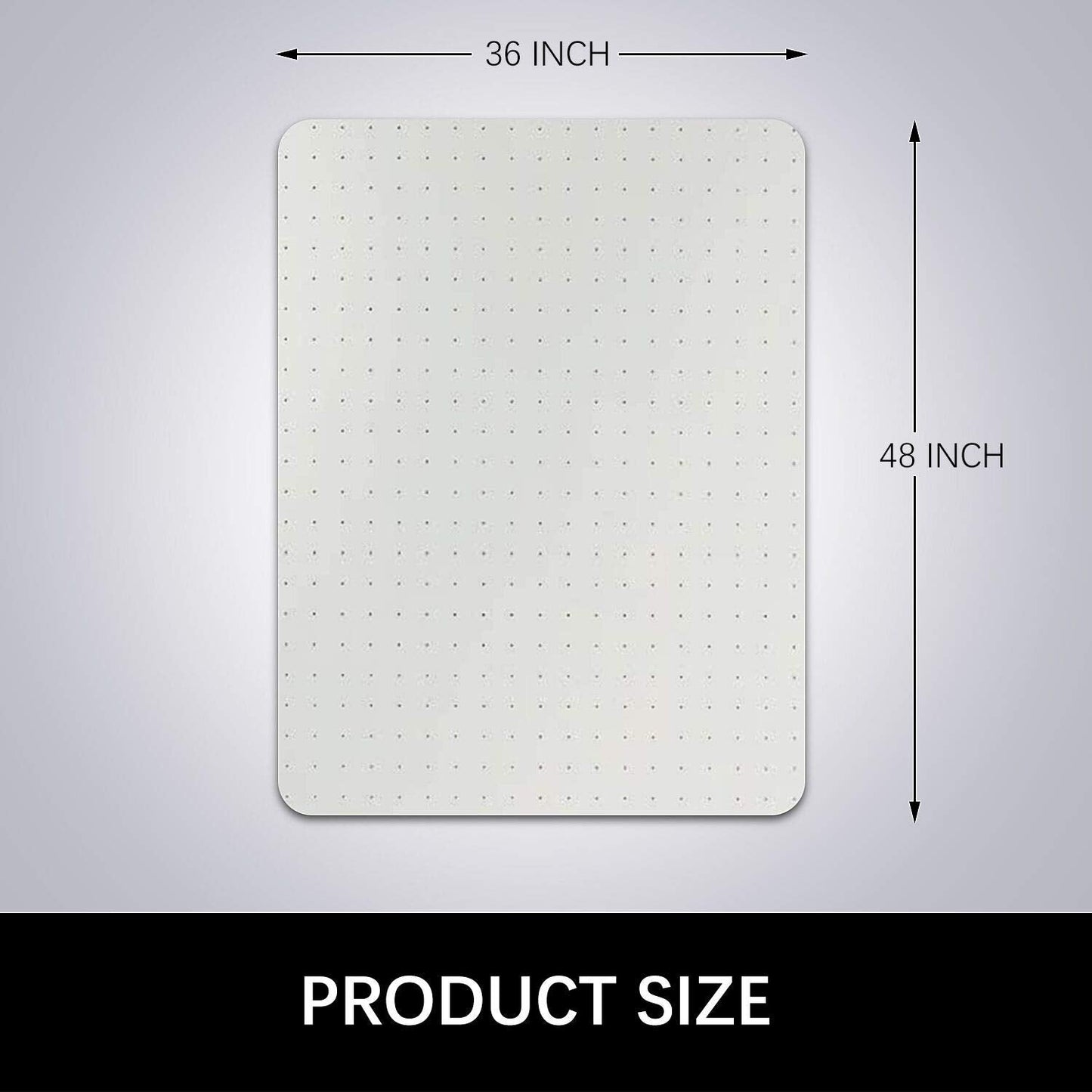Kuyal Desk Chair Mat for Carpet, 36'' x 48'' Rectangle Transparent Mats for Chairs Good for Desks, Office and Home, Easy Glide, Protects Floors for Low and No Pile Carpeted Floors