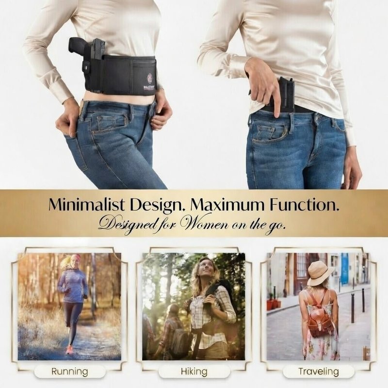 Belly Band Holster for Concealed Carry - Gun Holster for Women - Fits Glock, Smith Wesson, Taurus, Ruger, Sig, and More -Breathable Neoprene Waistband Holster for Most Pistols and Revolvers