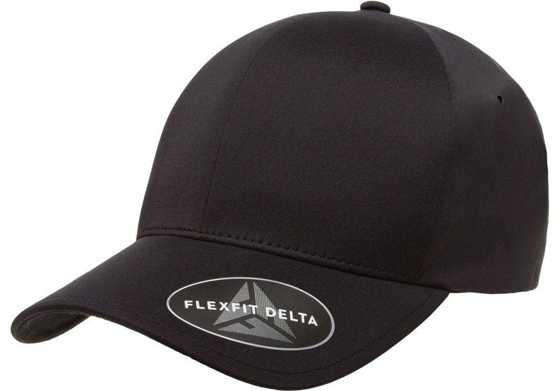 Flexfit Men's Delta Seamless Baseball Cap, Black, Small-Medium