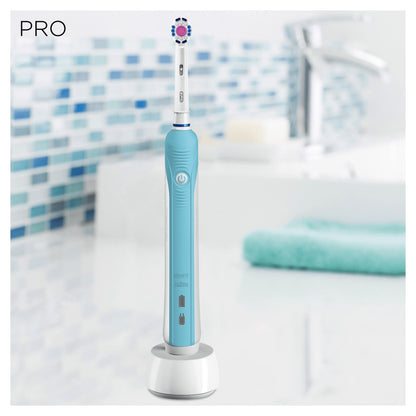 Oral-B Pro 1 Electric Toothbrushes For Adults With Pressure Sensor, Mothers Day Gifts For Her / Him, 1 Handle, 1 Toothbrush Head, 1 Mode with 3D Cleaning, 2 Pin UK Plug, 600, Blue