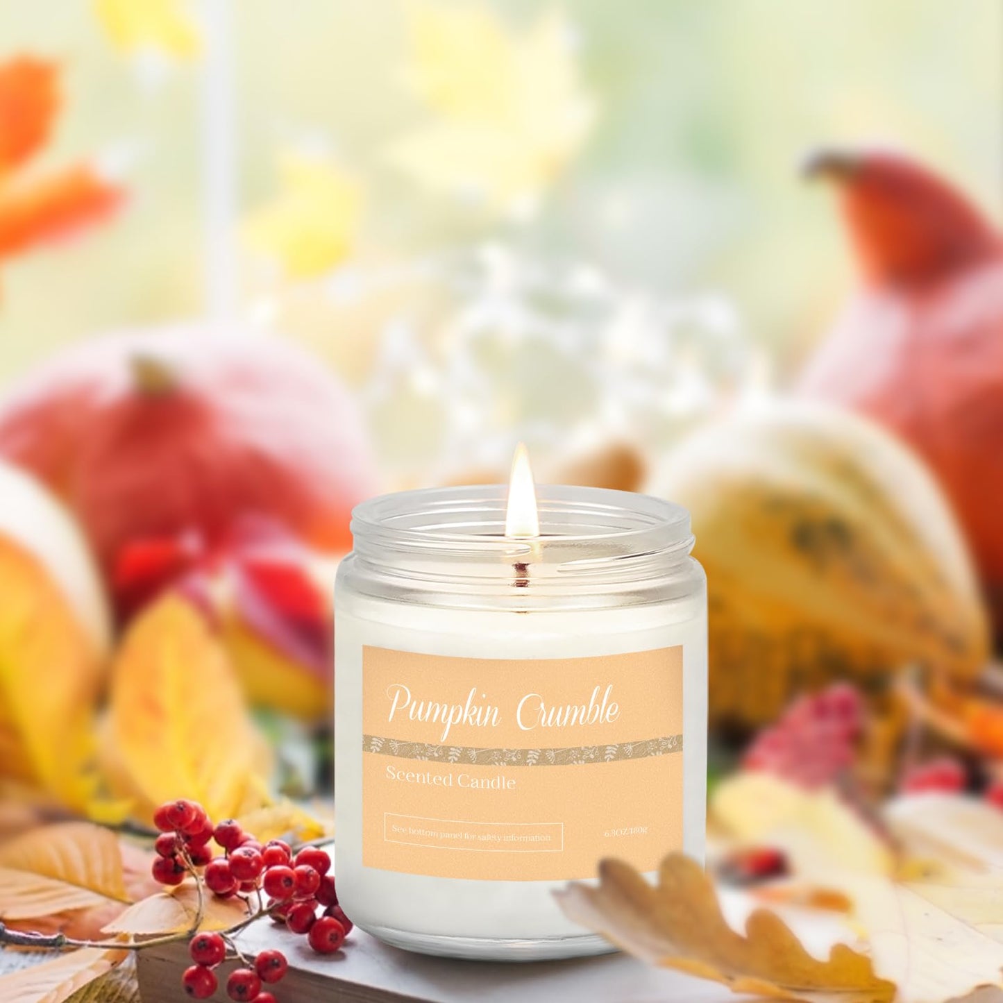 6 Pack Candles for Home Scented, Fall Candles for Fall Gifts Autumn Home Decor, Natural Non Toxic Soy Candle Set for Women Stress Relief Meditation SPA Holiday