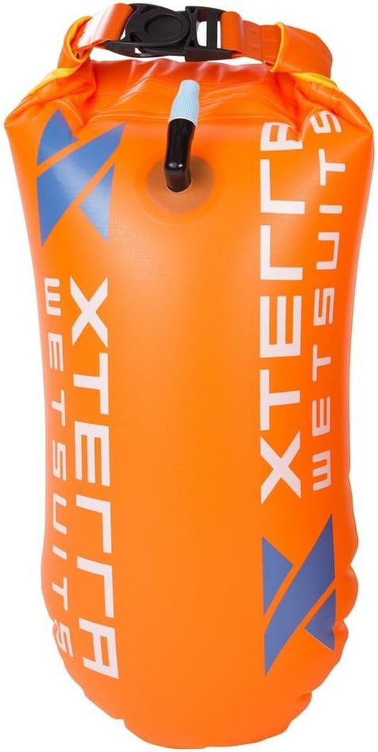 Xterra Wetsuits Swim Buoy Float - Safety Dry Bag for Open Water Swimmers | 15L Orange PVC