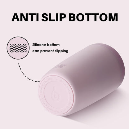 Insulated Travel Mug 350ml Stainless Steel Office Coffee Cup with Push Button Lid Keeps Cold and Hot for 8 Hours (Pink)