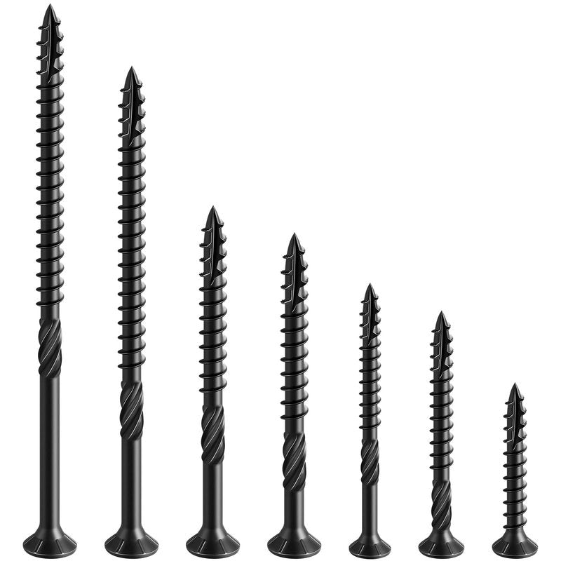 Wensilon #14 * 8" Black Deck Screws, (18pcs) 1 lbs.Exterior Wood Screws, Rust Resistant Epoxy Coated, Bronze, T20 Star Bit
