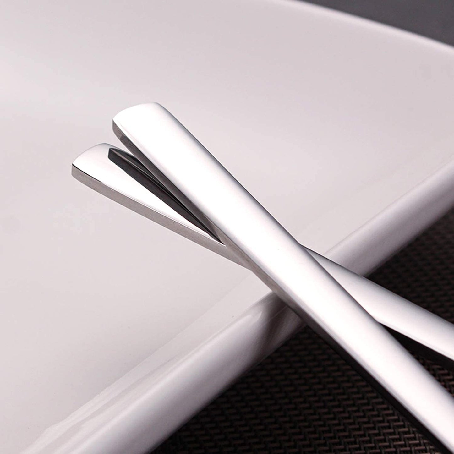 IQCWOOD Spoons, 8 Pieces Korean Spoon, 8.5 Inch Stainless Steel Table Soup Spoons with Long Handles for Home, Kitchen, or Restaurant Flatware Set