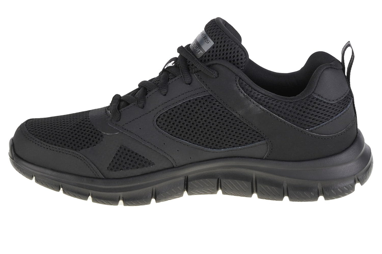 Skechers Men's Track-SYNTAC Sneaker, Black Leather Mesh Black Trim, 9 UK