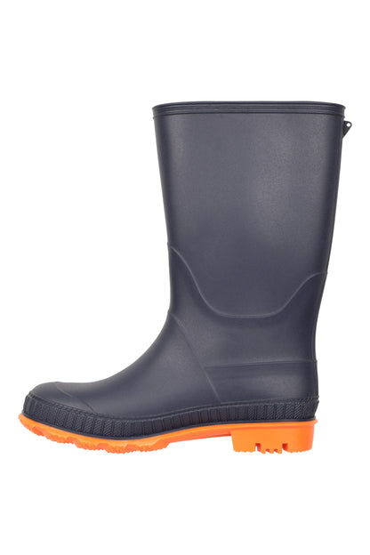 Mountain Warehouse Plain Kids Wellies - Waterproof, Soft Jersey Lined Wellington Boots, Gripped Sole, Boys & Girls - Spring Summer, Rain, School, Outdoors Burnt Orange Kids Shoe Size 4