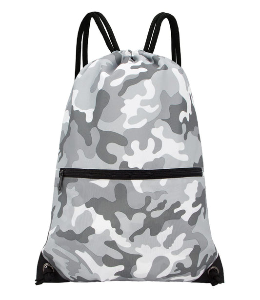 HOLYLUCK Drawstring Backpack Bag Sport Gym Sackpack (grey camo)