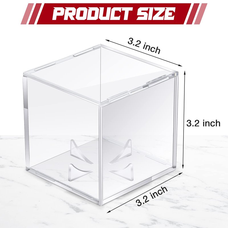 Chumia Baseball Display Cases for Balls, Acrylic Baseball Holder Clear UV Protected Cube Autograph Storage Box for Official Size Standing