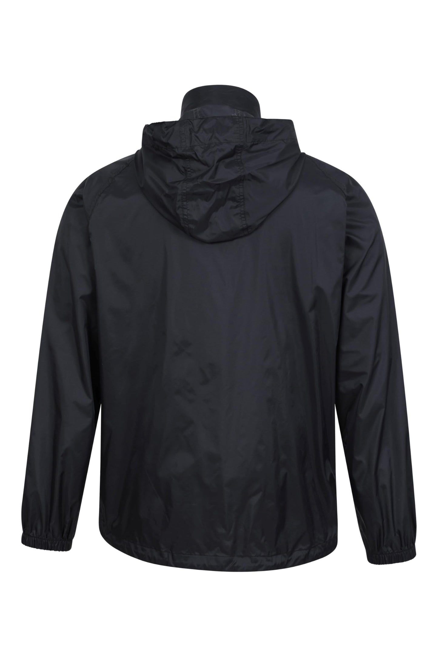 Mountain Warehouse Pakka Mens Waterproof Packable Jacket - IsoDry, Lightweight & Breathable Raincoat with Taped Seams & Packaway Bag - For Spring Summer & Travel Black L