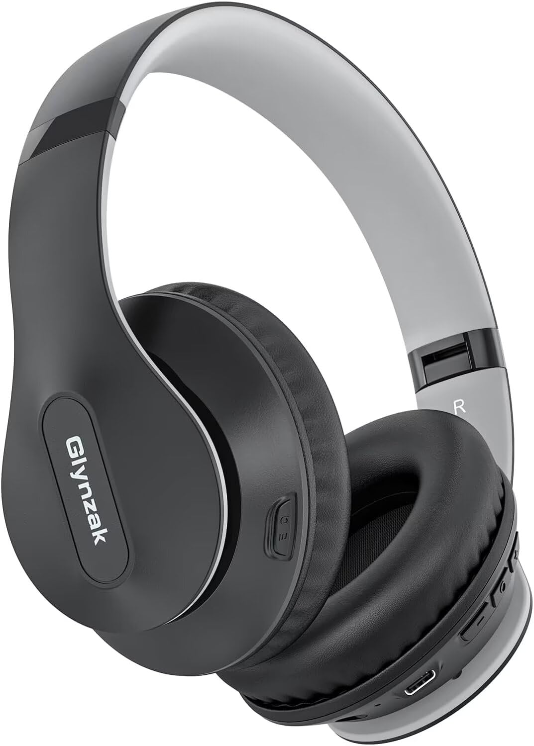 Glynzak Wireless Bluetooth Headphones Over Ear, 65H Playtime HiFi Stereo Headset with Microphone and 6EQ Modes Foldable V5.3 Bluetooth Wireless Headphones for Travel Computer Laptop