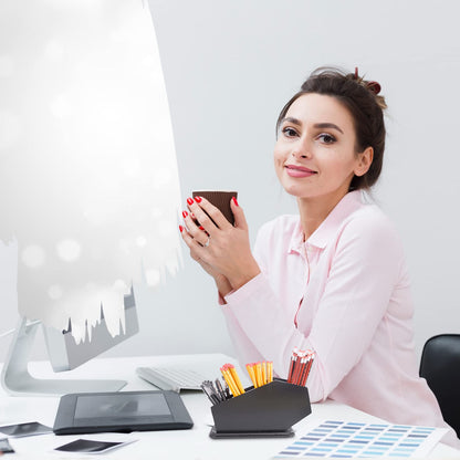 CEFRECO Coffin Brush Holder - Gothic Wooden Makeup Organizer for Vanity - Spooky Halloween Decor for Bathroom, Living Room or Bedroom - Witchy Gifts for Women -Black - 11x6x4 Inches