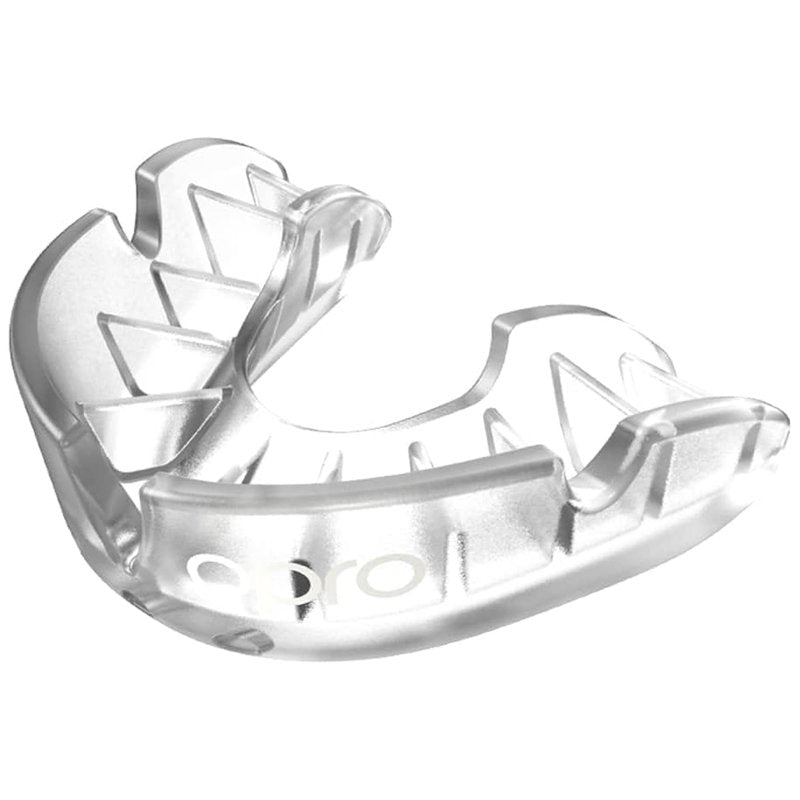 OPRO Silver Level Moldable Mouth Guard Essential Fit (Clear) Adult & Kids Boxing Mouthguard for MMA & Impact Sports, Easy Self-Fit Mouth Guard for Sports, Football & Hockey - Includes Case