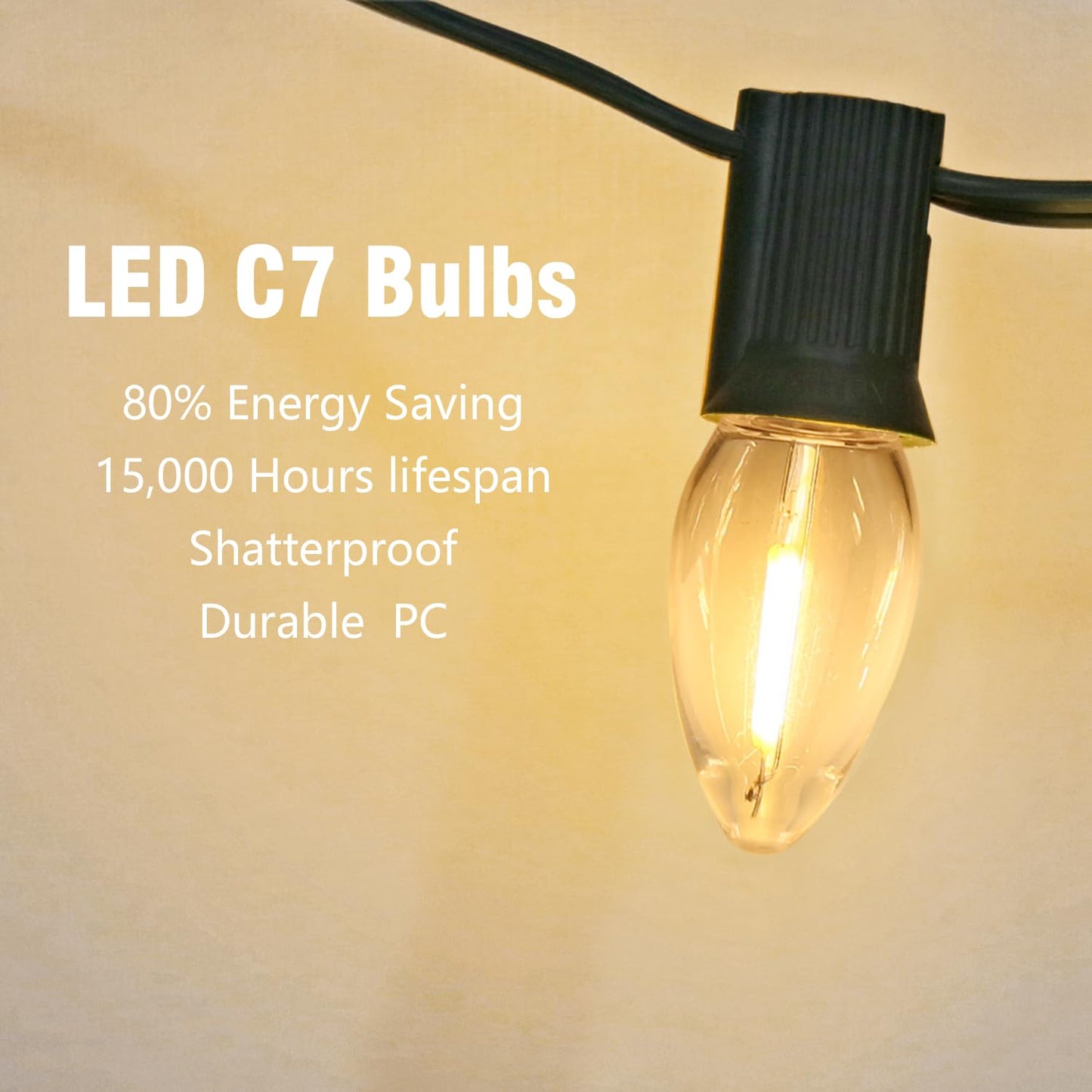 MYEMITTING Night Light Bulb – C7 E12 LED Bulbs – Candelabra, 0.6 Watt Equivalent 7W Incandescent Bulb, Warm White 2700K, Window Candles & Chandeliers Replacement Bulb, 6 Pack