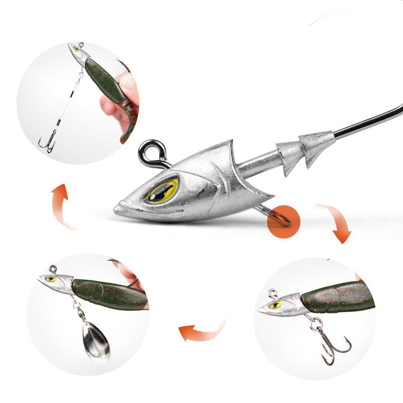 Saltwater Jig Head, Fish Eye Swimbait Jighead for Fishing Inshore/Offshore 1/2oz with 7/0 Hooks for Bass, Stripper, Redfish, Seabass etc.