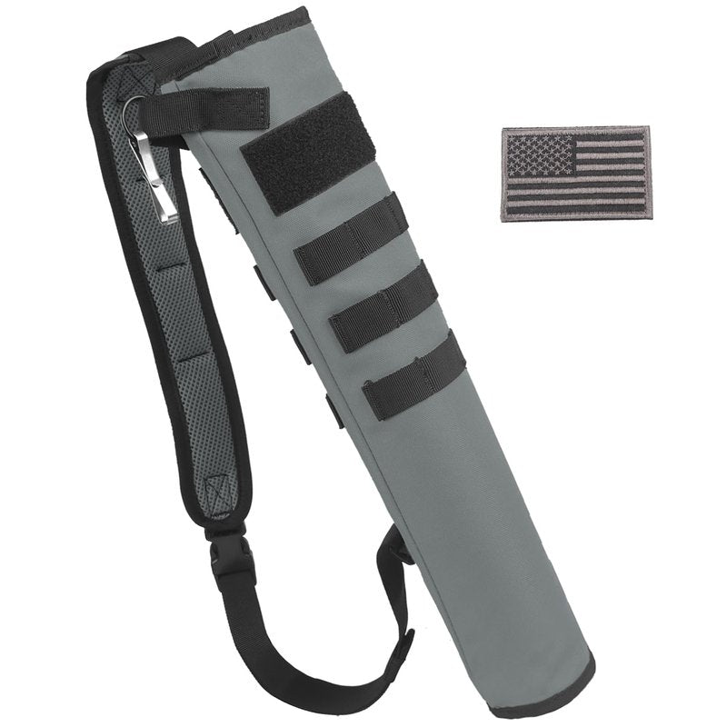 KRATARC Archery Lightweight Back Arrow Quiver Dual Use Foldable Compact Hip Arrows Bag with Molle System Hanged for Target Shooting (Grey, Hold 12~18 arrows