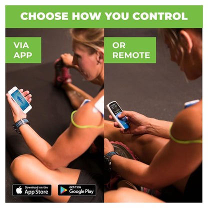 AccuRelief Wireless Tens Unit and EMS Muscle Stimulator - Includes Pulse Massager - Pain Relief Device with Remote and Mobile App, TENS Machine, TENS Device