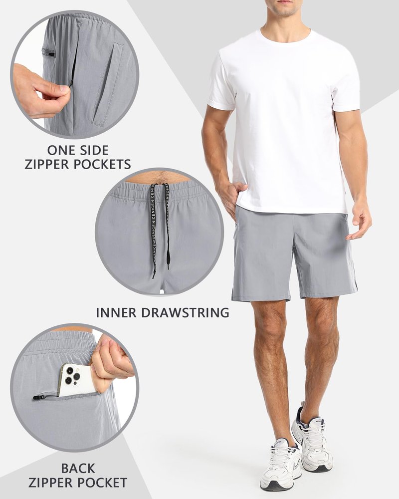 CANGHPGIN Mens Workout Athletic Shorts 7 inch Inseam Quick Dry Running Shorts Men Lightweight Sports Gym Shorts with Pockets