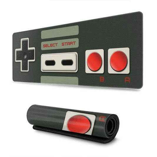 Game Console Buttons Extended Gaming Mouse Pad, Thick Large Computer Keyboard Mouse Mat, Non-Slip Rubber Base Stitched Edges