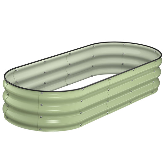 Winpull Raised Garden Bed Kit, 5x2x1 ft Galvanized Planter Box Outdoor with Safety Edging, Large Metal Raised Beds for Gardening Vegetables Flower Fruits (Avocado Green)